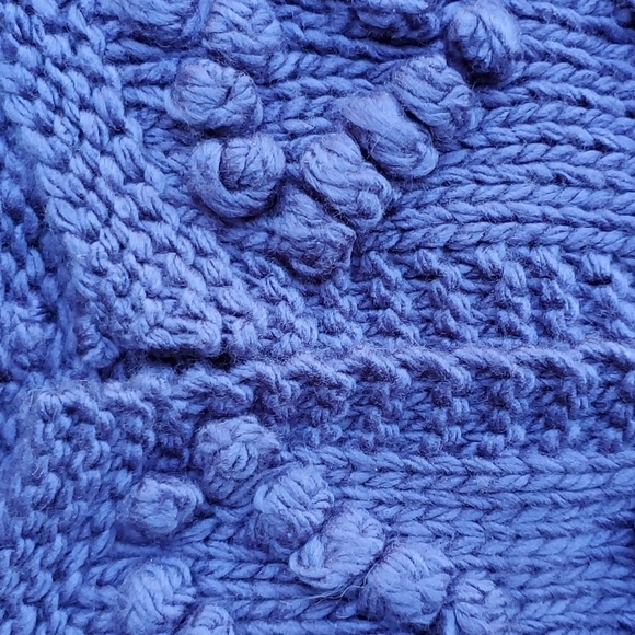Hayden Hand-knotted Bubble Cardigan sweater s/m Royal blue Hearts design - Picture 4 of 5